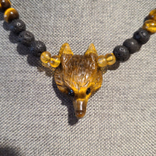 Load image into Gallery viewer, Tigers Eye Fox and Lava Stone
